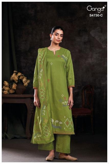 Ganga nayvya 4730 gingers cotton dress materials wholesalers